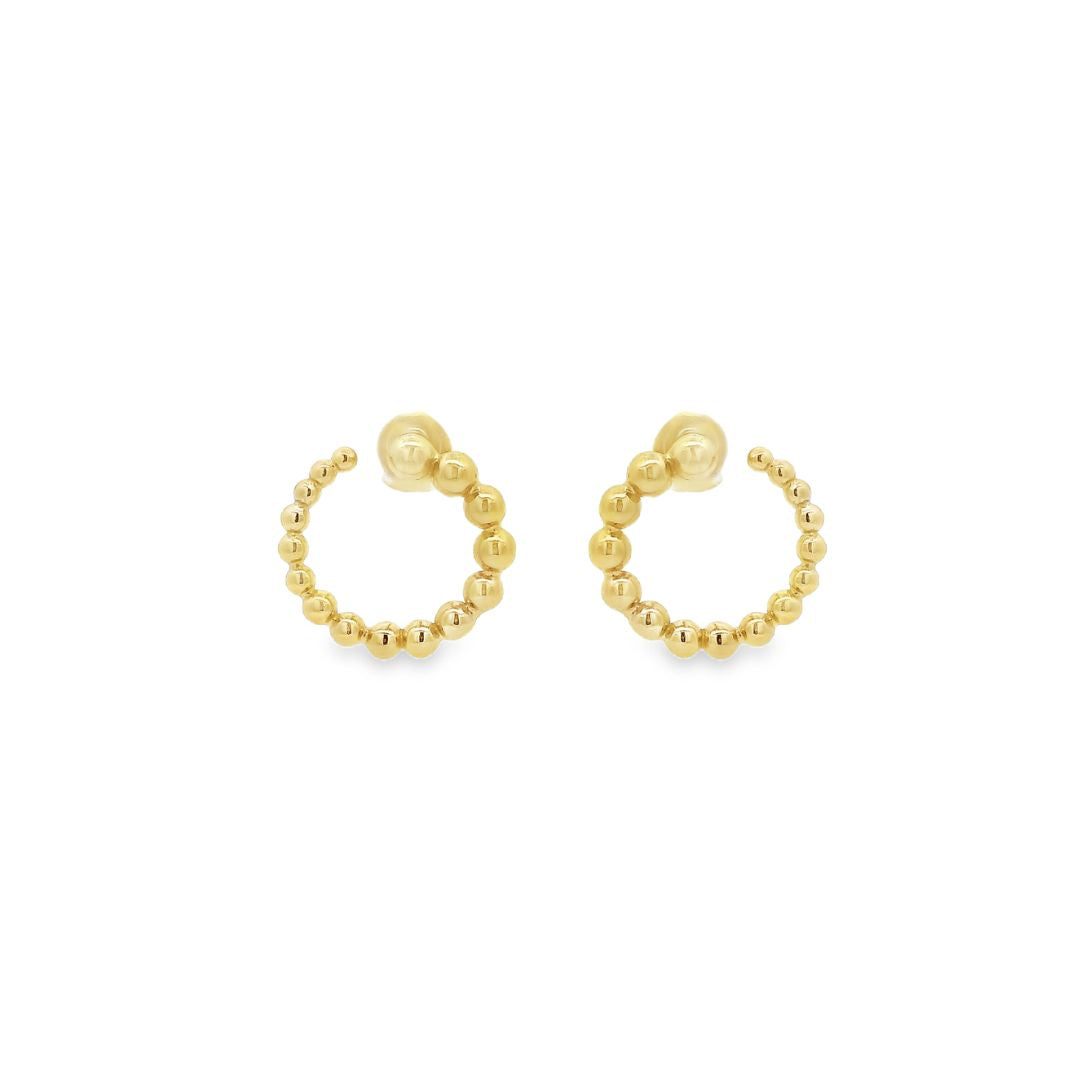 Spiral Beads 18K Gold Plated Earrings