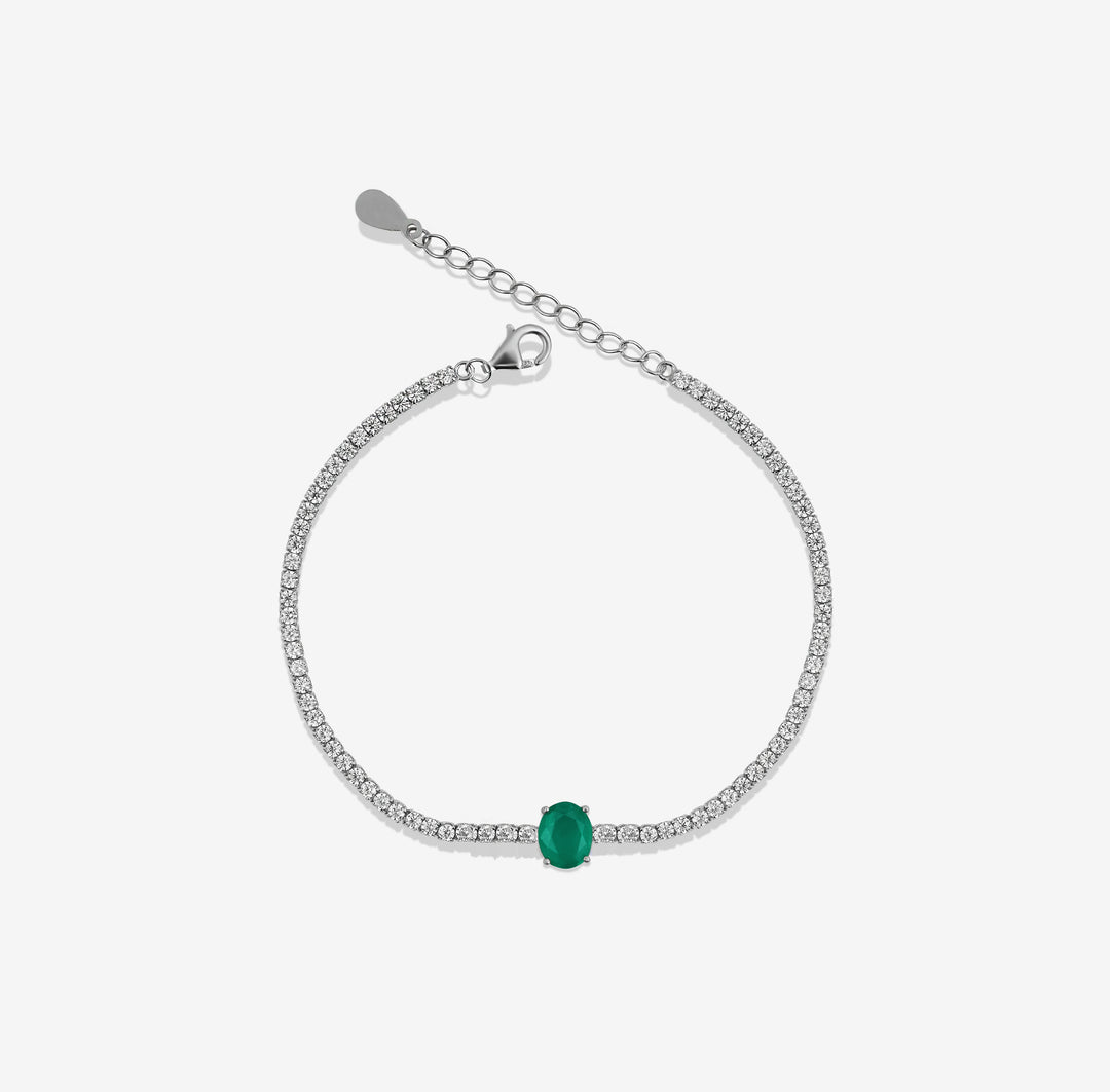 Fine Green Gem Tennis Bracelet
