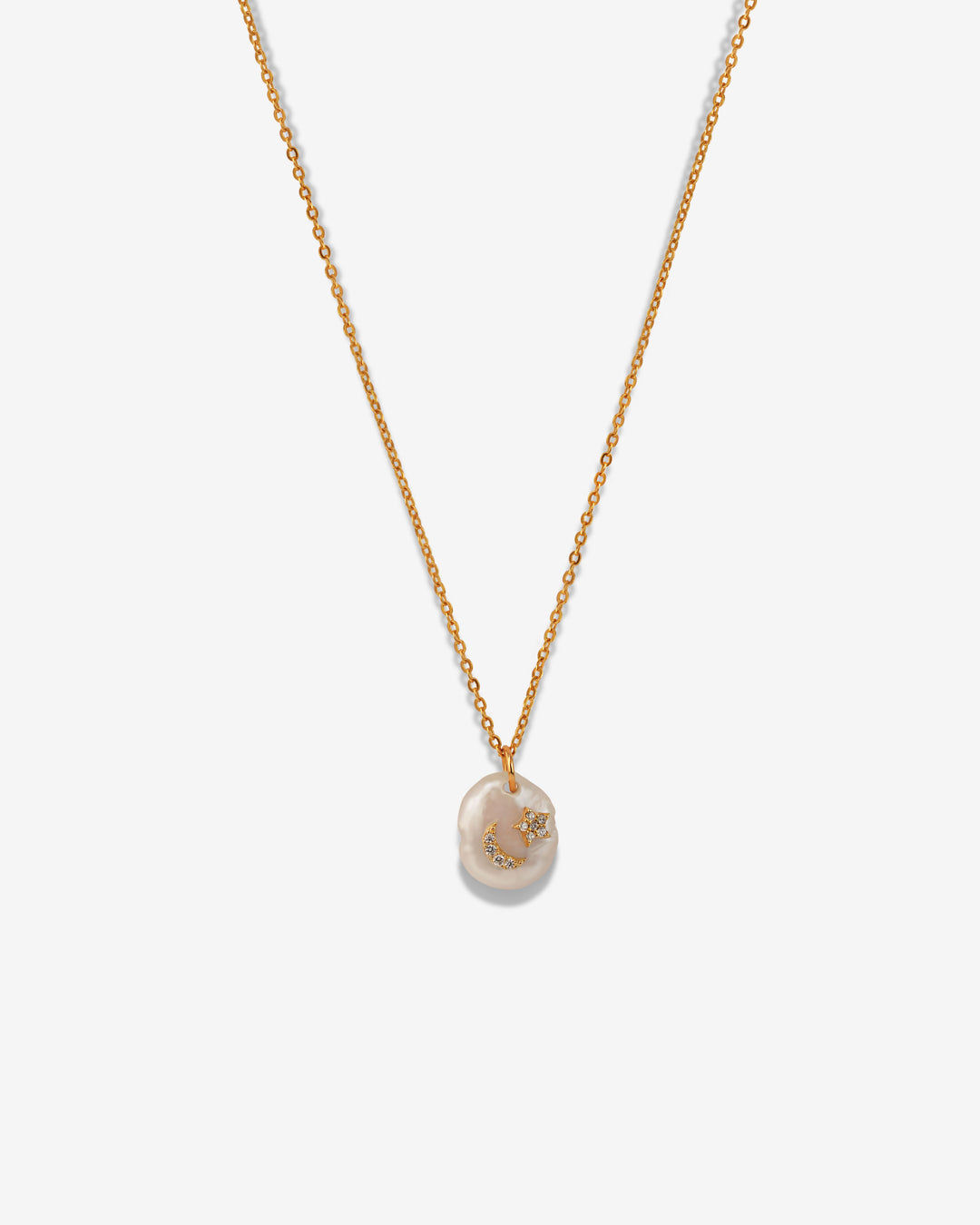 Mother Pearl Moon & Stars Necklace