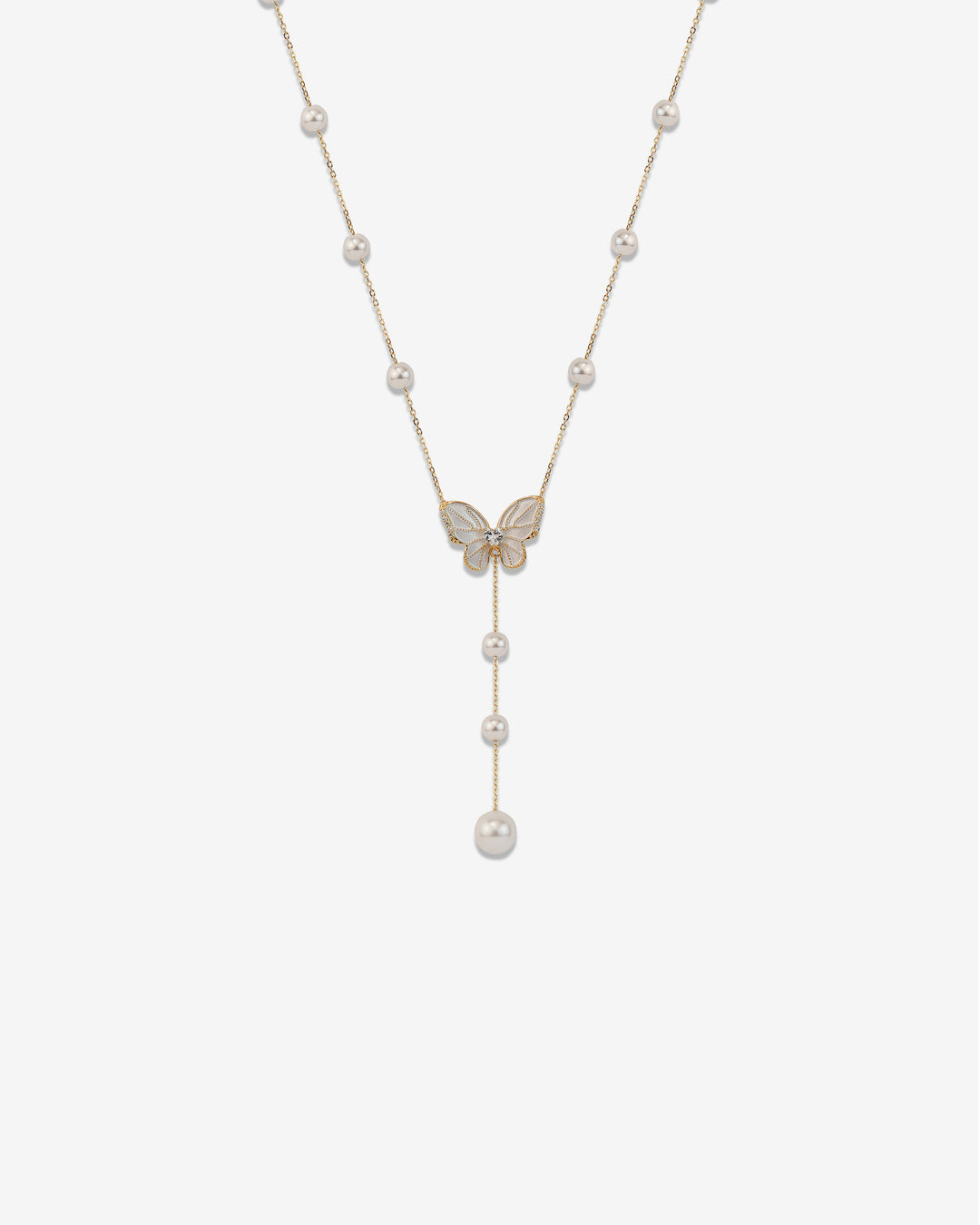Empress Pearl Butterfly 18k Gold Plated Necklace