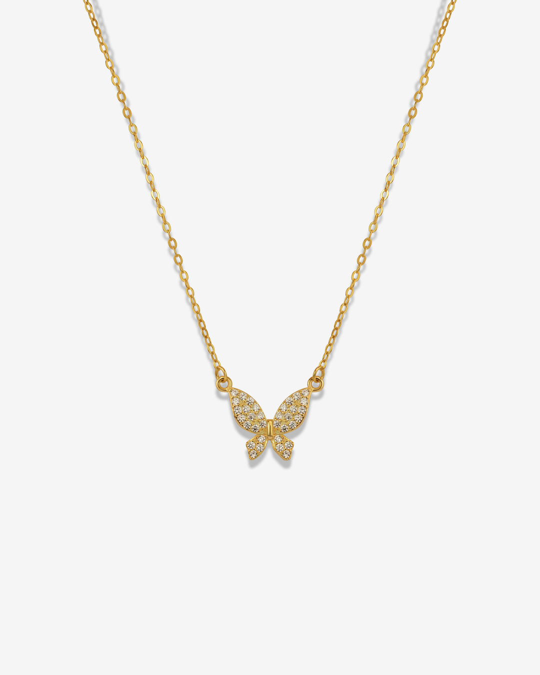 Sparkly Golden Butterfly 18K Gold Plated Necklace