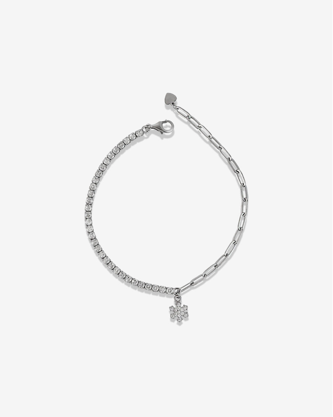 Snowflake White Zirconia Tennis Shackles Bracelet