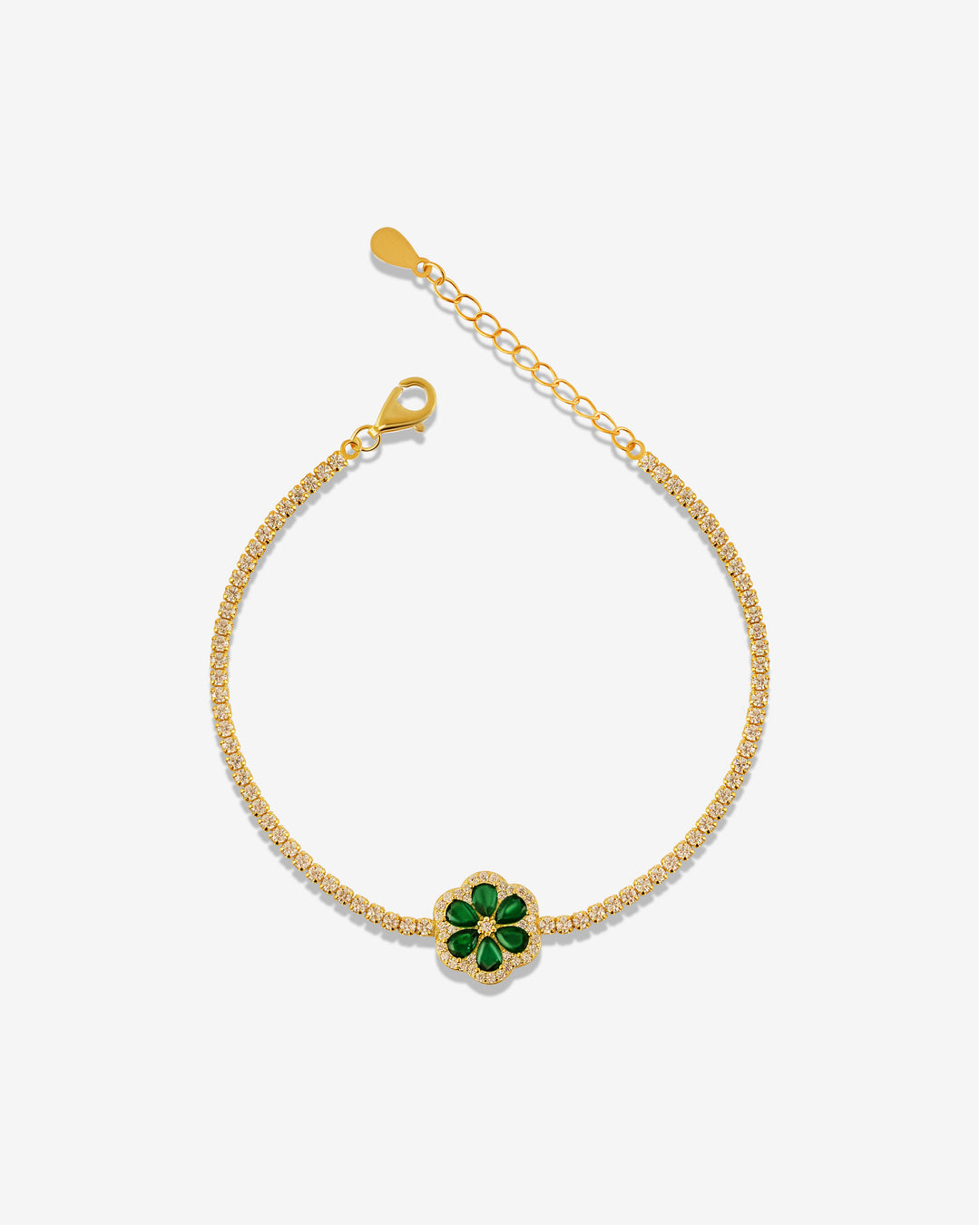 Green Golden Cosmo Tennis Bracelet