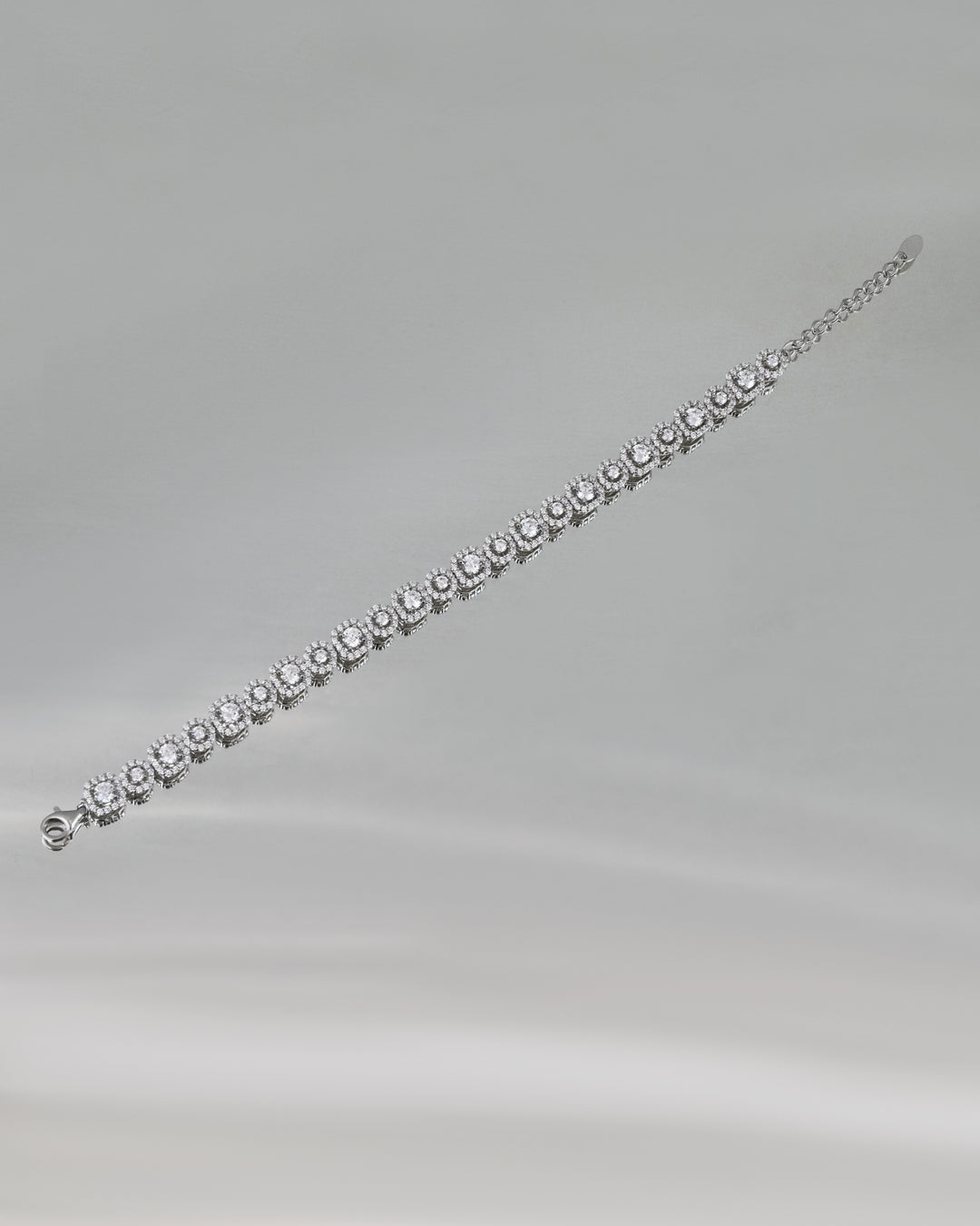 Sphere Baguette Sparkle Classic White Bracelet