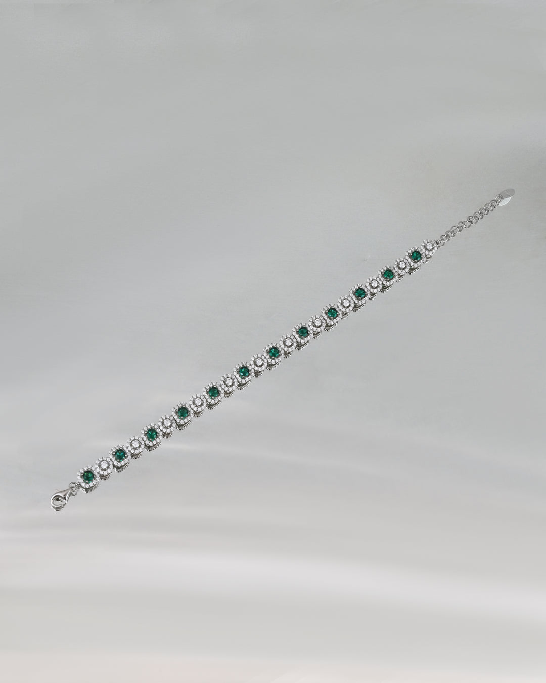 Sphere Baguette Sparkle Classic White & Green Bracelet