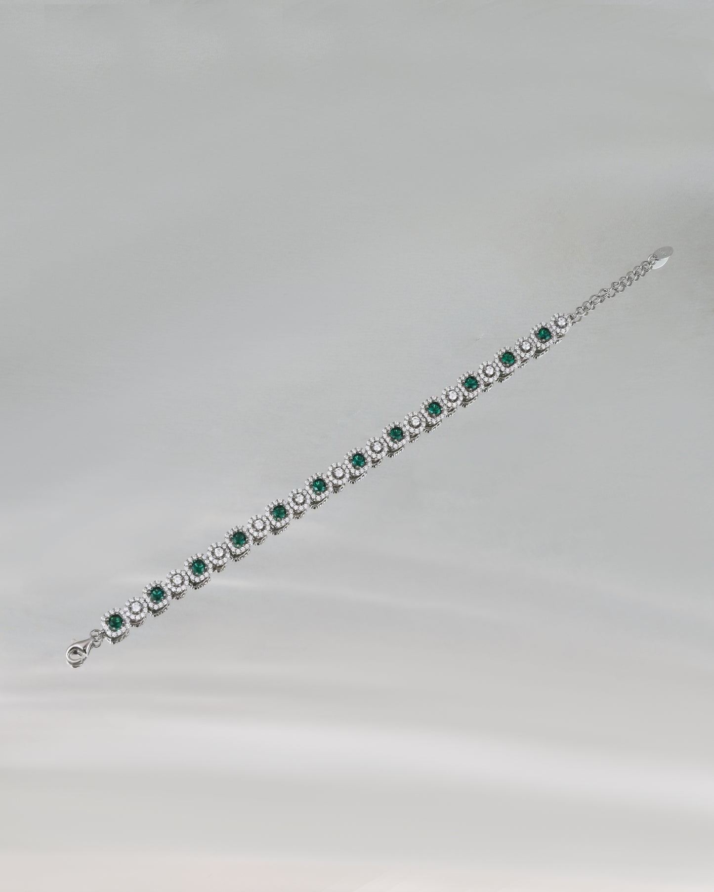 Sphere Baguette Sparkle Classic White & Green Bracelet