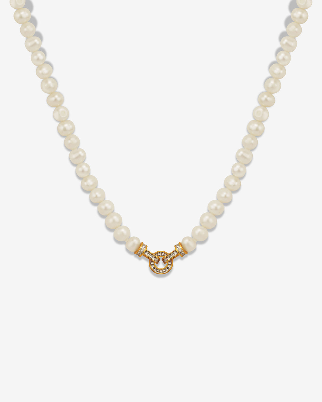 Classic Gold Plated Link SMALL Pearl Necklace
