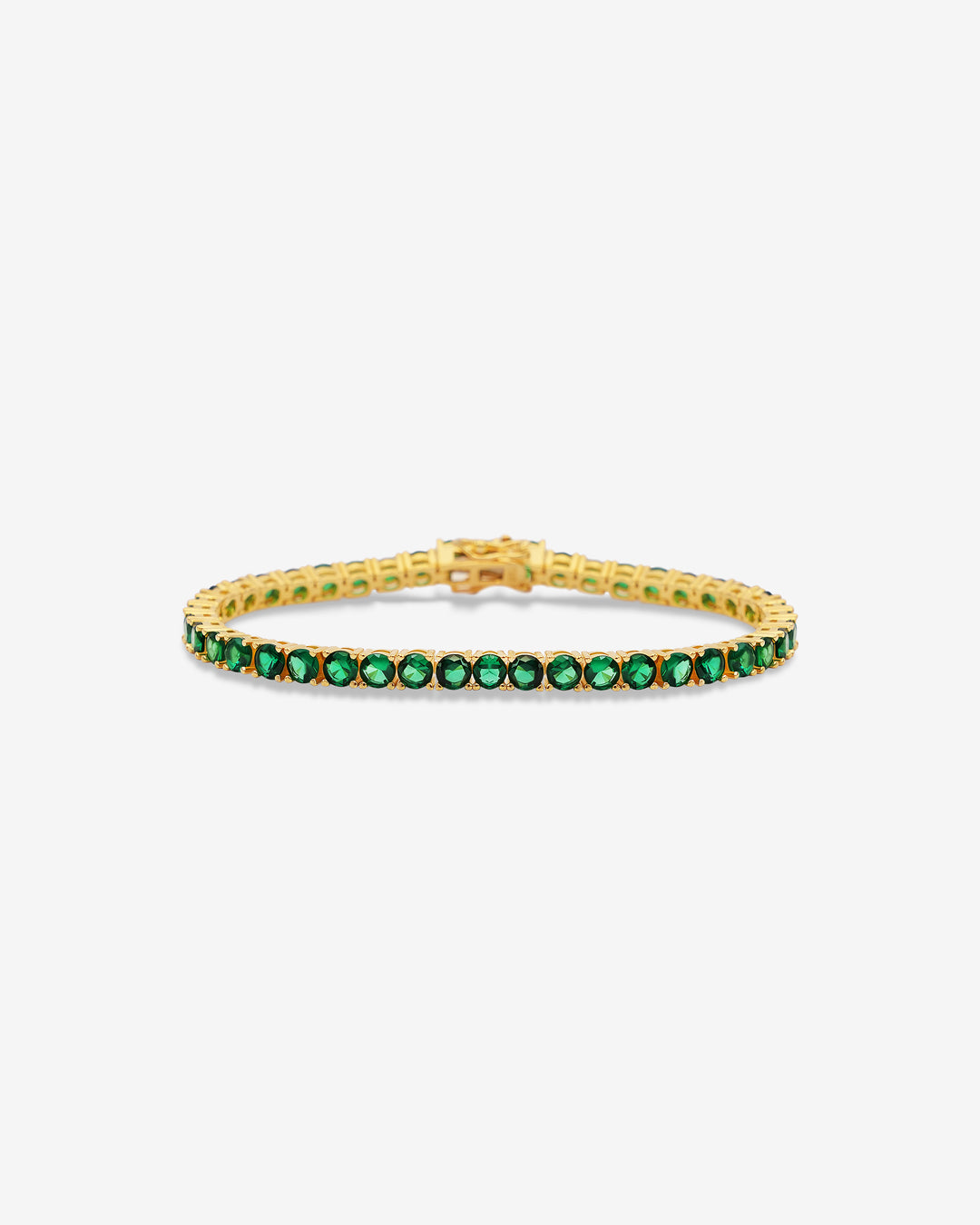 Green Signature Medium Gold Plated Tennis Bracelet