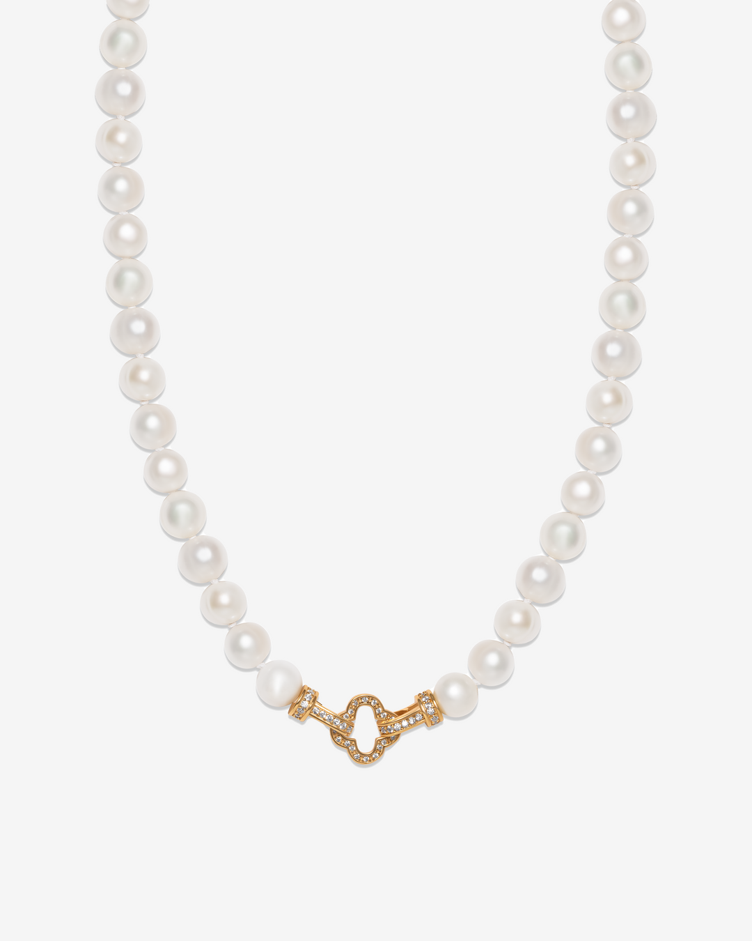 Lucky 4 Leaf Clover Charm Pearl Necklace