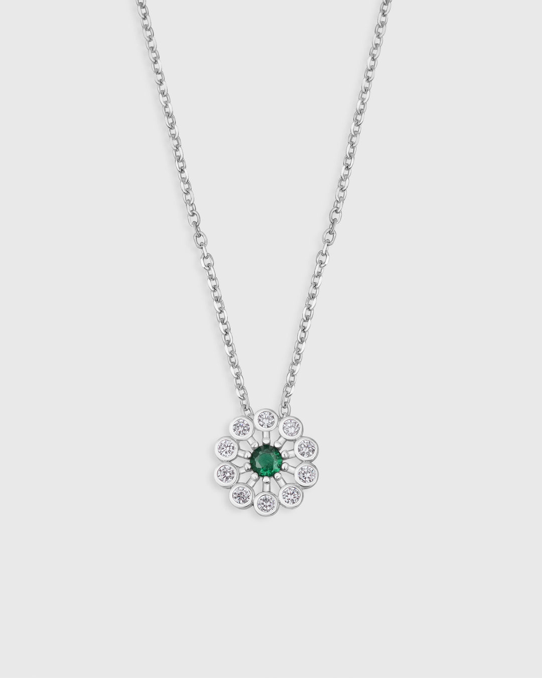 Emerald Dandelion Necklace