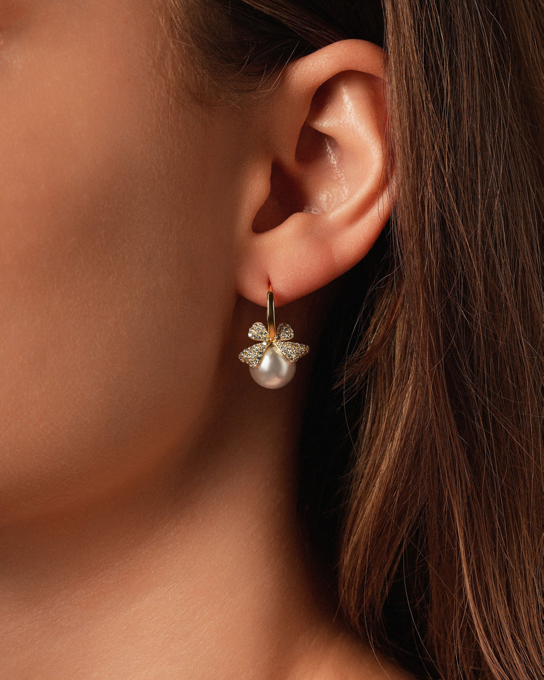 Pearl Bow Earrings