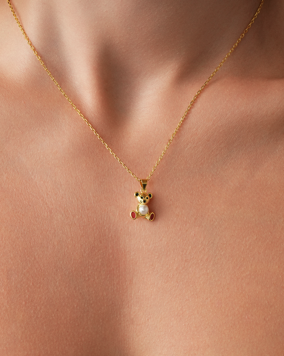 Pearl Teddy 18k Gold Plated Necklace