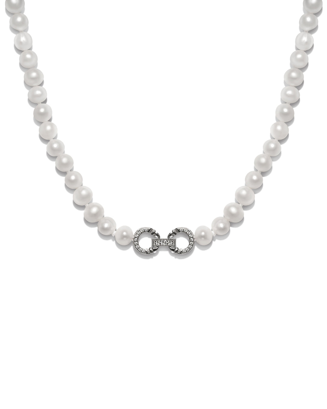 Double Cuff Link Pearl Necklace