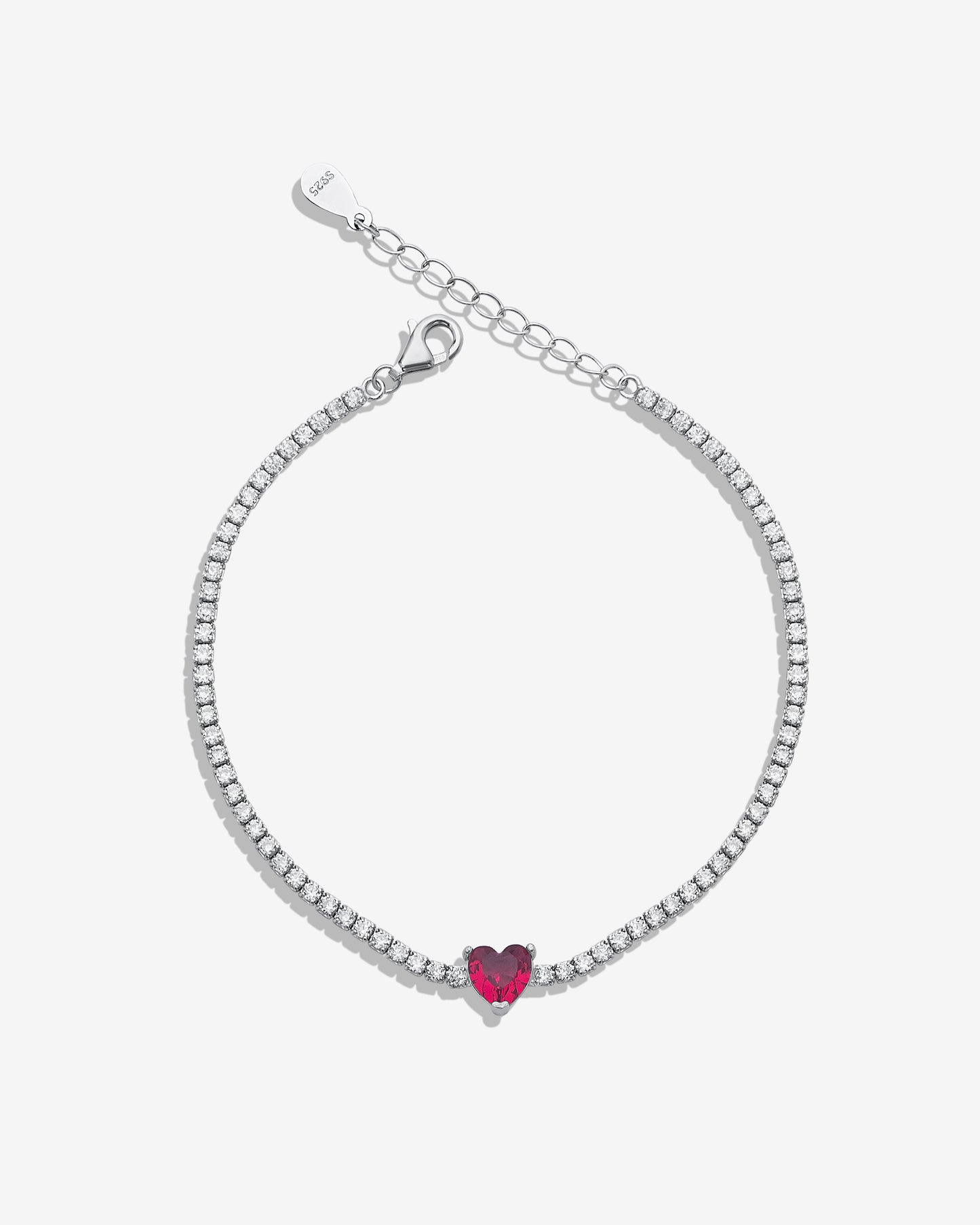 Red Heart Tennis Bracelet