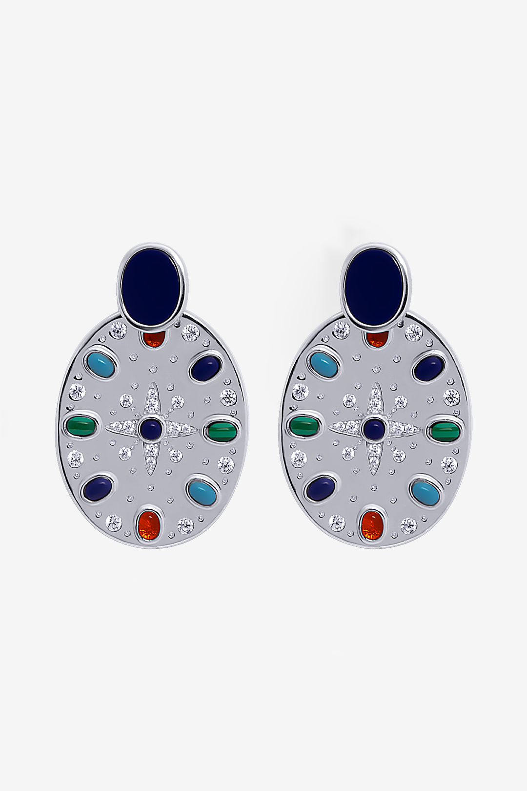 Solar System Map Medallion Earrings