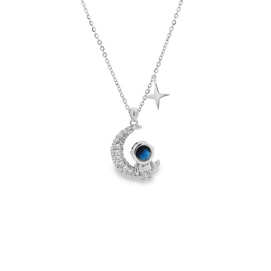 Astronaut On The Moon Necklace