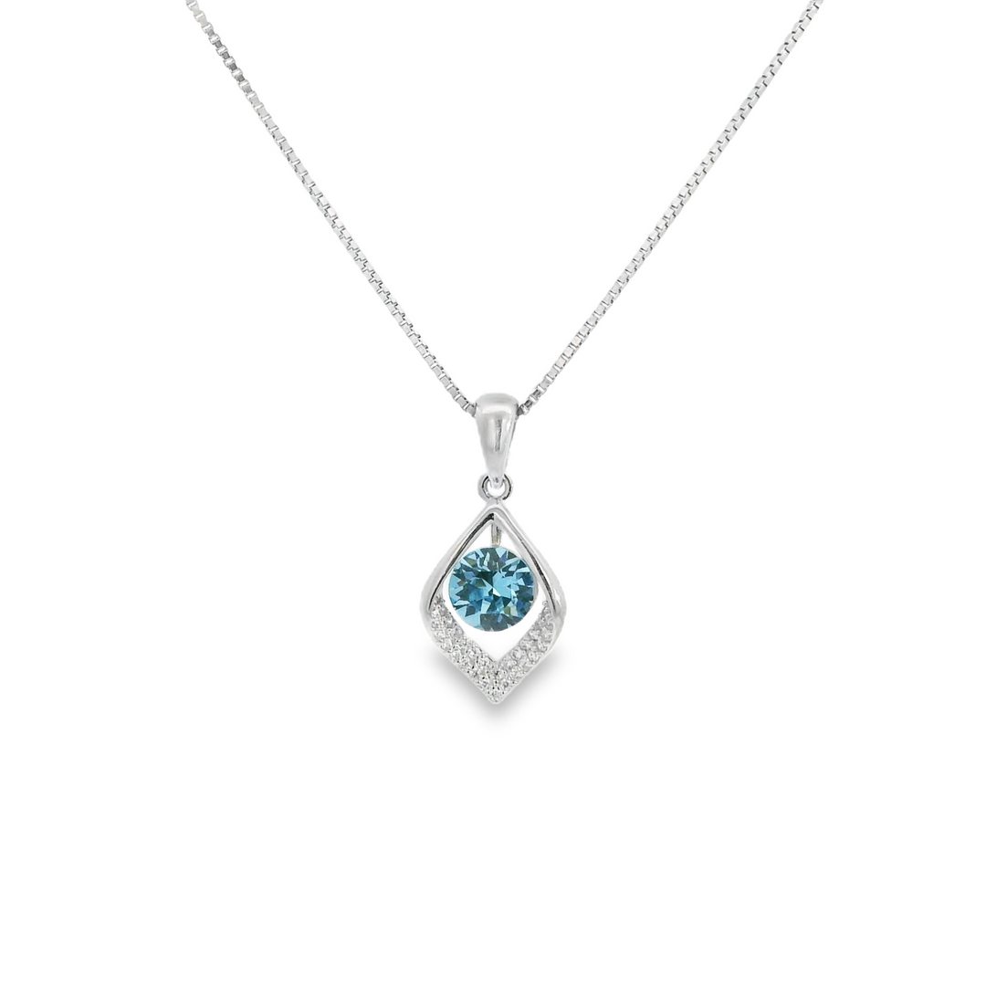 Turquoise Silver Drop Necklace
