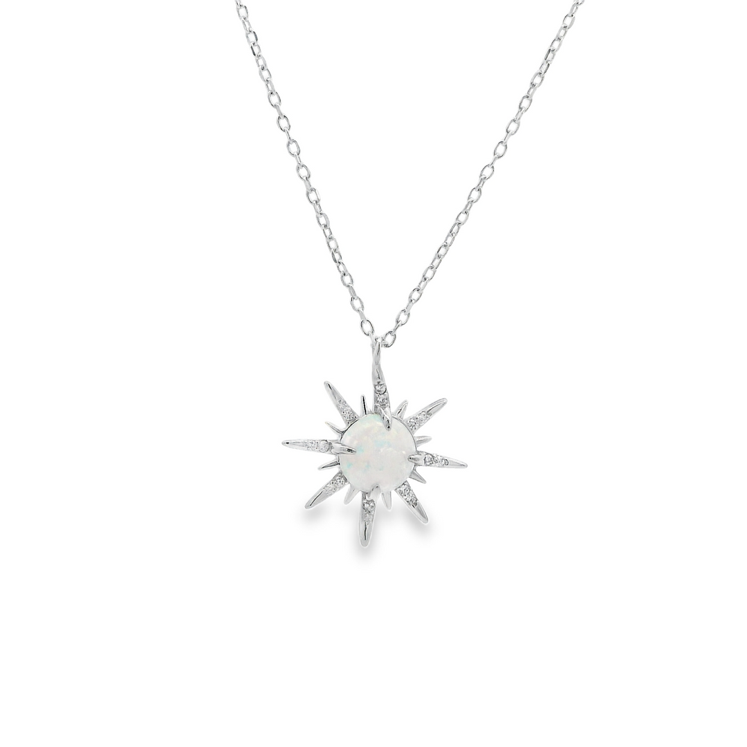 Opal Shining Sun Necklace