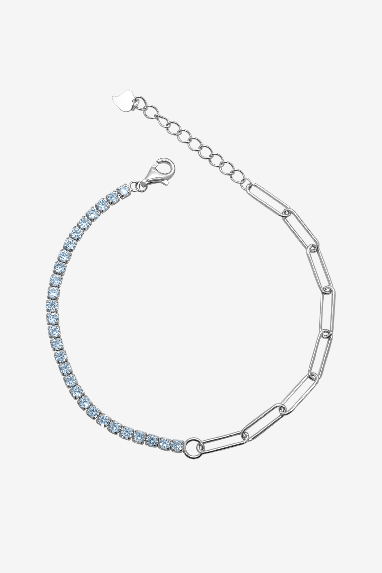 White Zirconia Tennis Shackles Bracelet