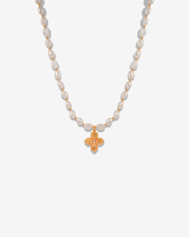 Golden Cross 18K Gold Plated Pearl Necklace