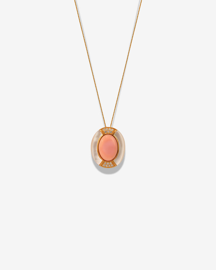 Royal Mother Pearl & Coral Gemstone Necklace