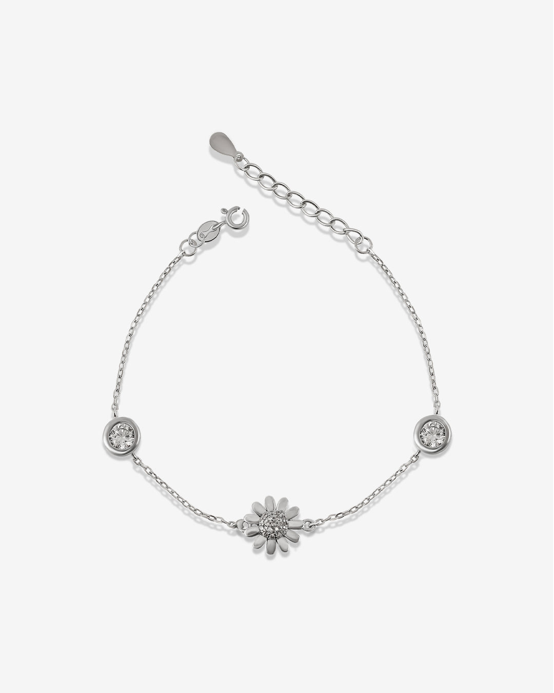 Daisy Flower & Gems Slim Bracelet