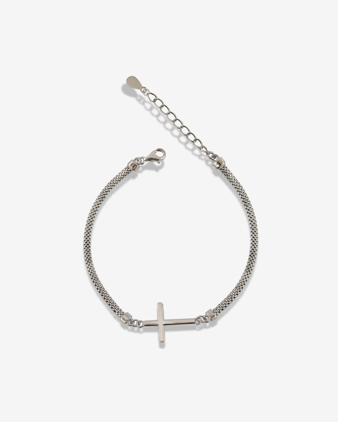 Cross Chrome Rope Bracelet
