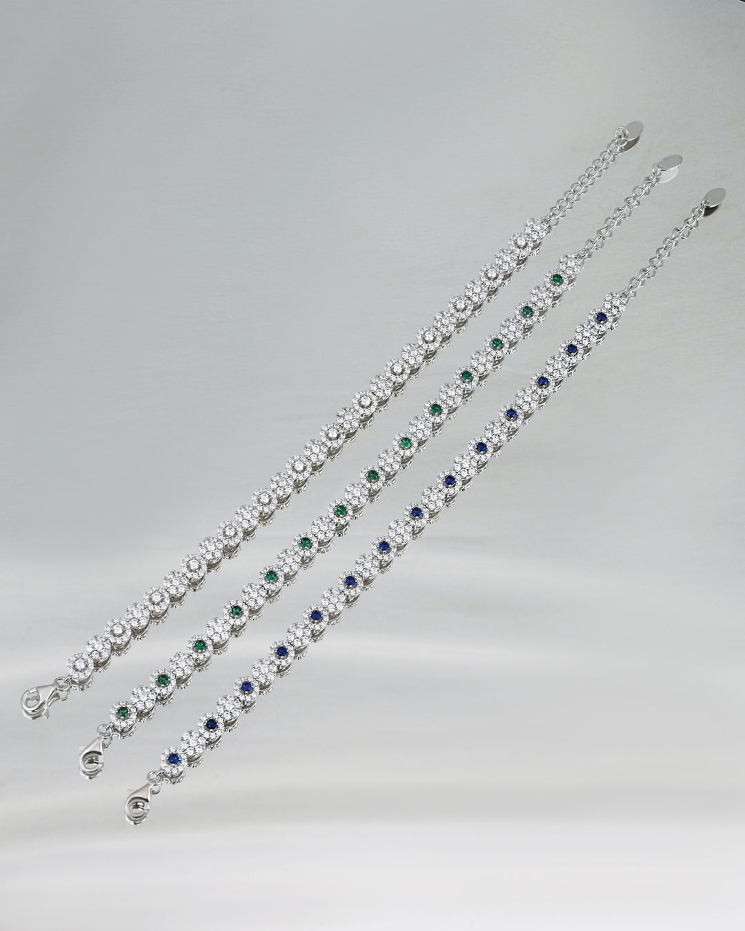 Sphere Dazzle Classic White & Green Bracelet