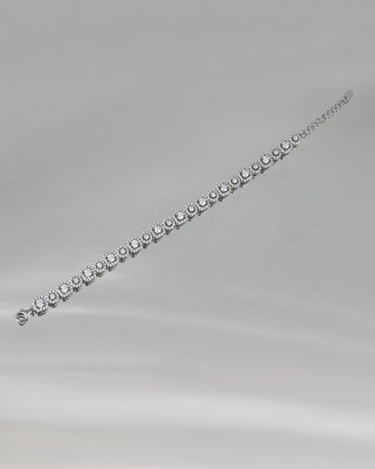 Sphere Baguette Sparkle Classic White Bracelet
