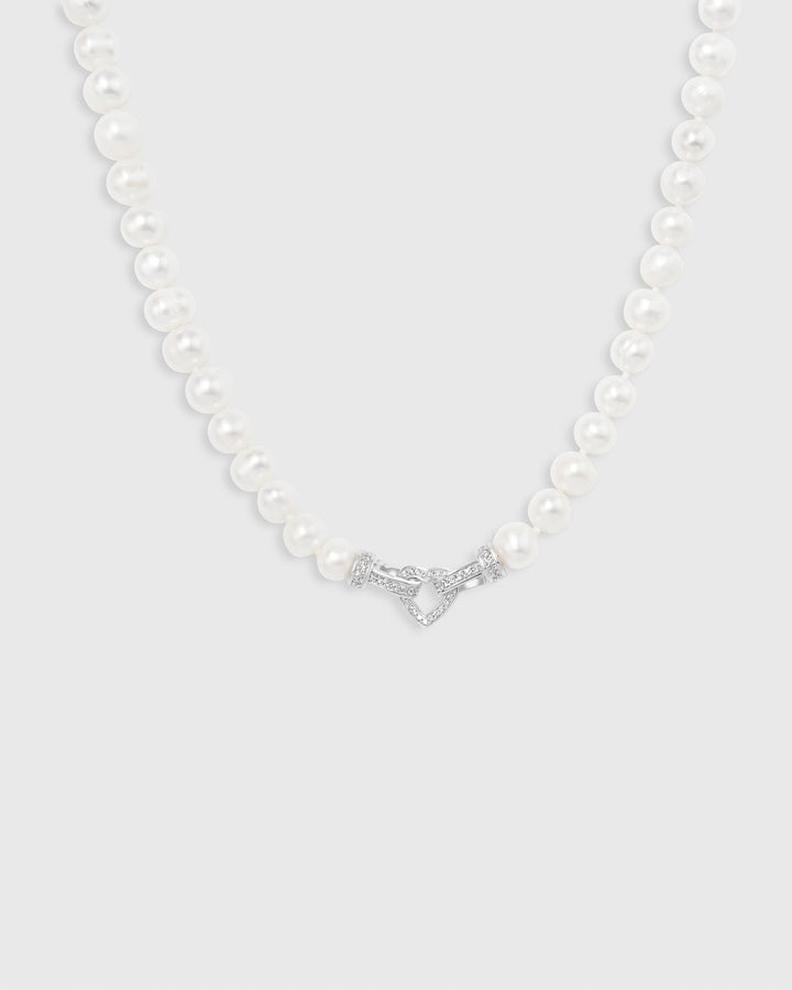Icey Heart Pearl Necklace