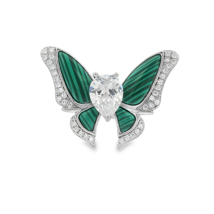 Malachite Dazzle Butterfly Big Ring