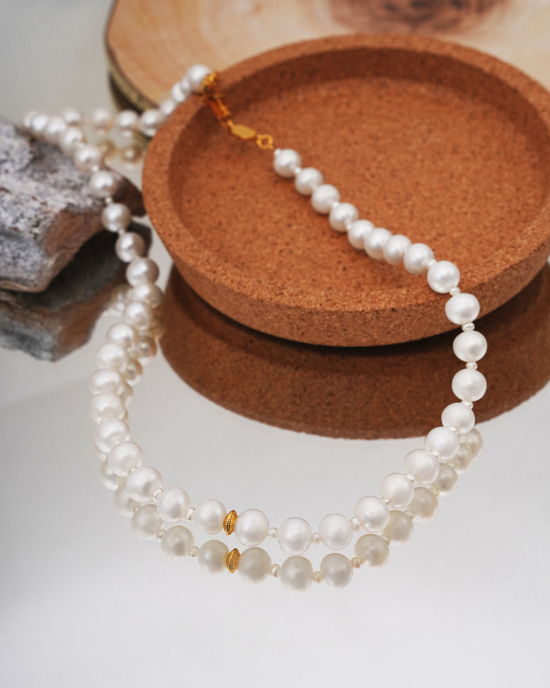 Classic Pearl & Gold Charm Necklace