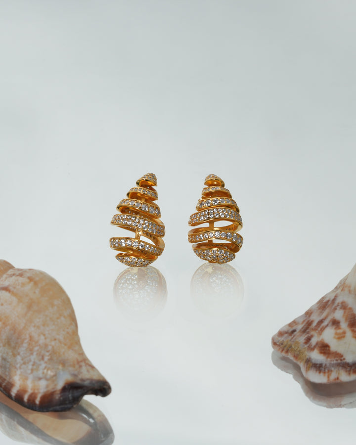 Crystal Golden Pear Earrings