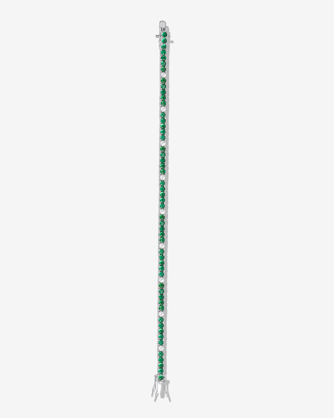 Green & White Gemmed Tennis Bracelet