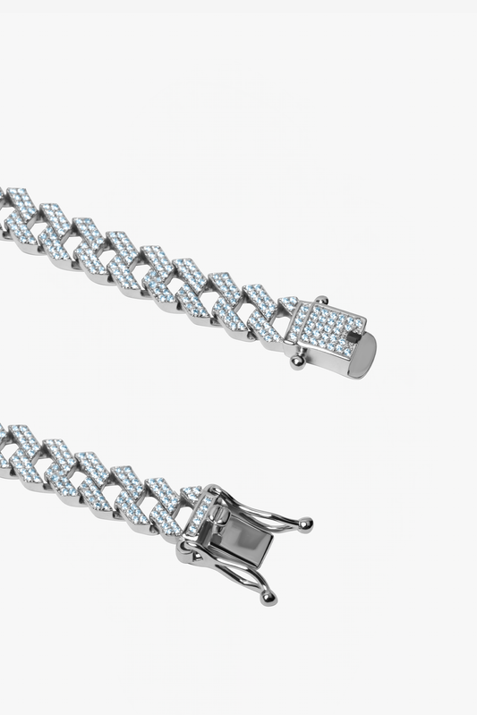 Iced Slanted Cuban Bracelet