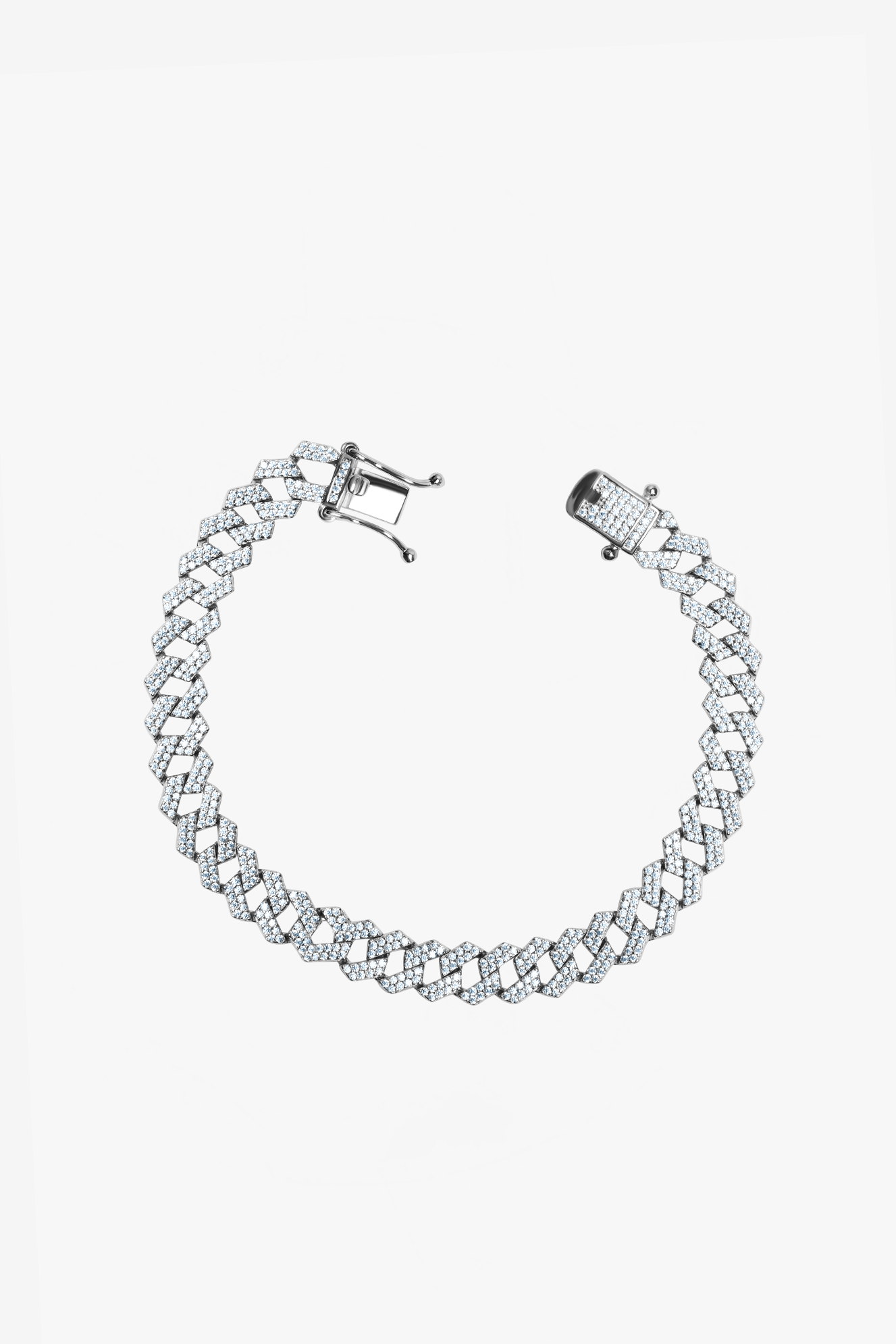 Iced Slanted Cuban Bracelet