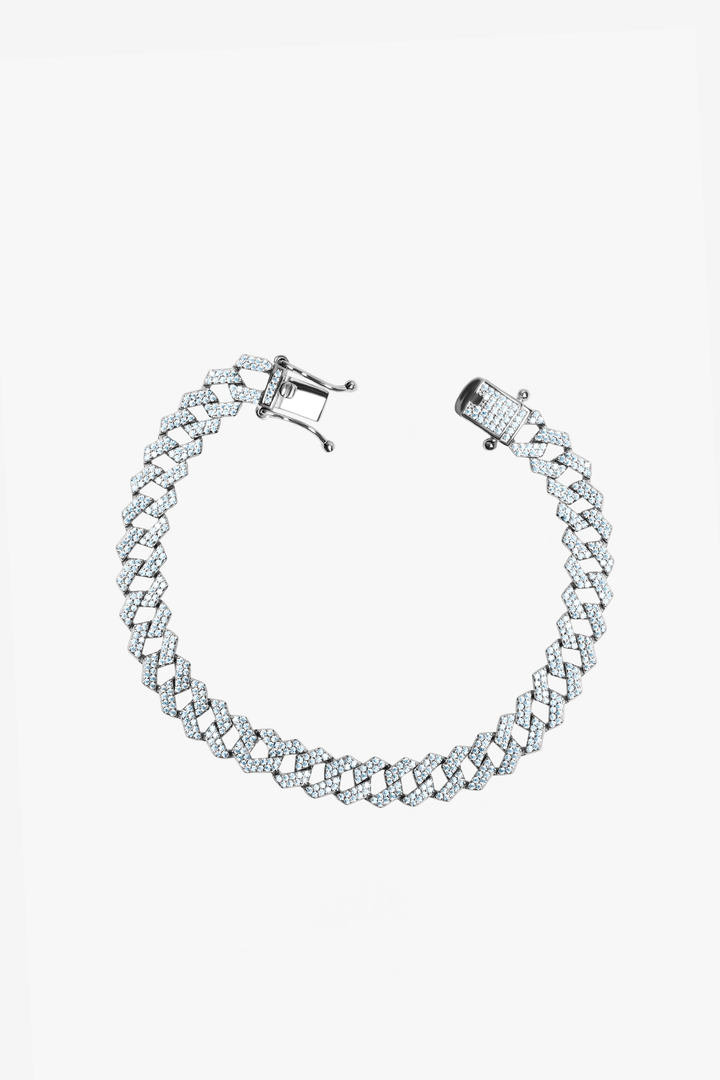 Iced Slanted Cuban Bracelet