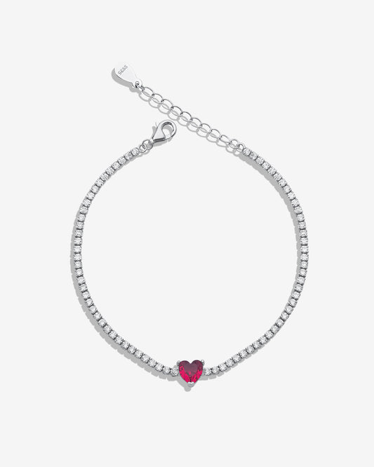 Red Heart Tennis Bracelet