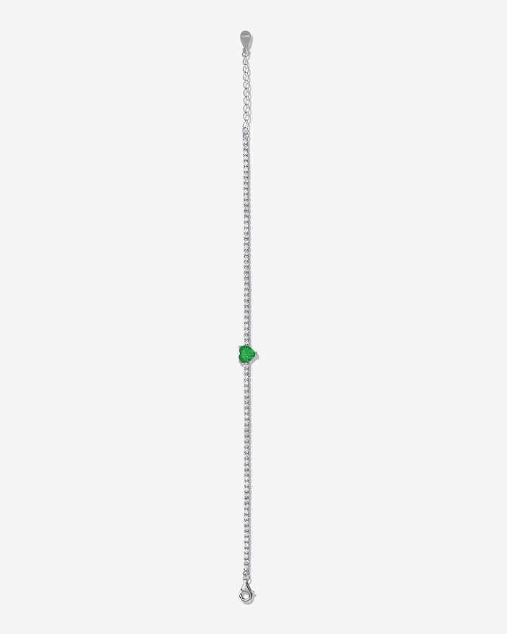 Green Heart Tennis Bracelet