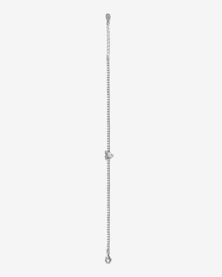 White Heart Tennis Bracelet