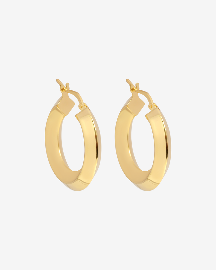 Small Thick 18k Gold Plated Roche Hoops
