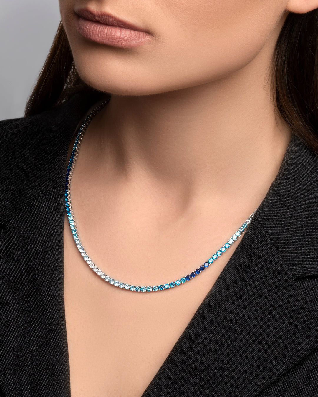 Levels Of Blue Tennis Necklace