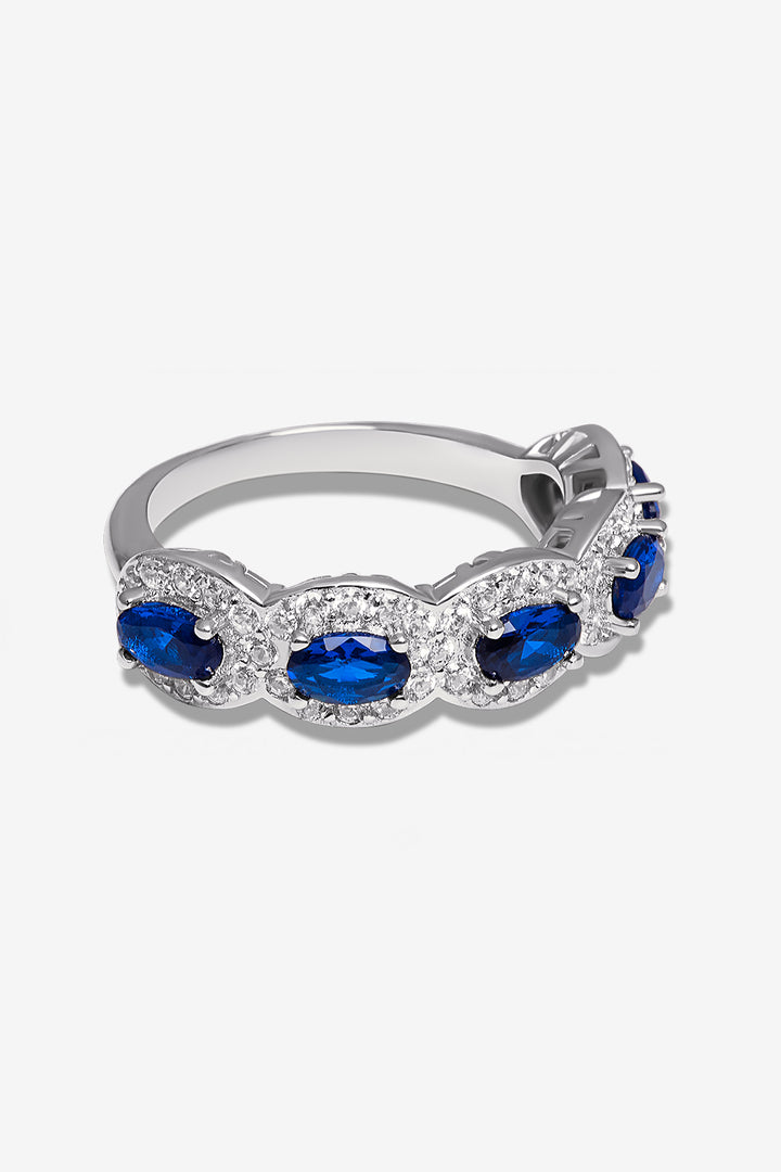 Blue Gem Dazzle Slim Ring