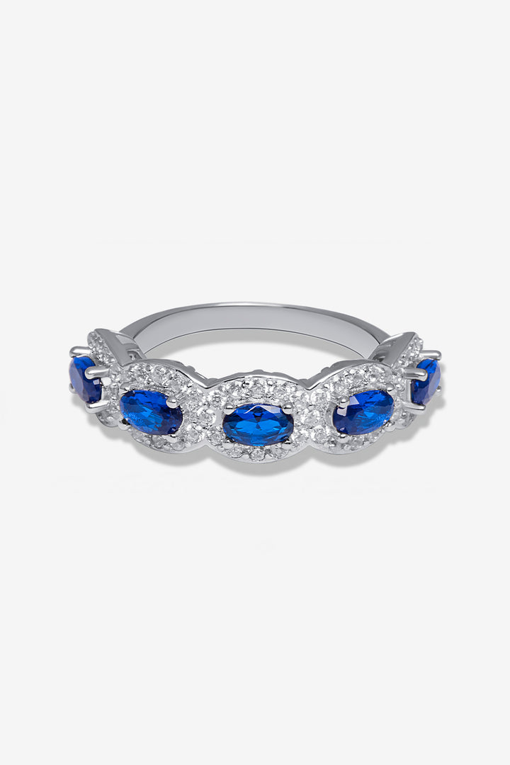 Blue Gem Dazzle Slim Ring