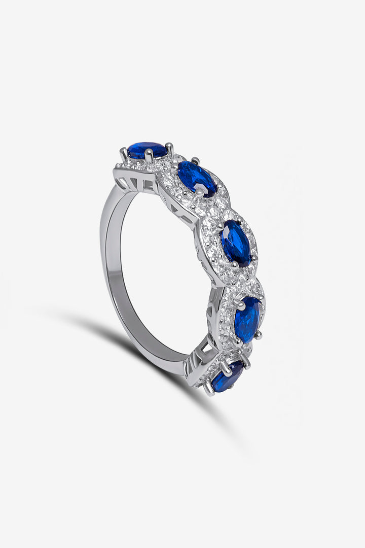 Blue Gem Dazzle Slim Ring