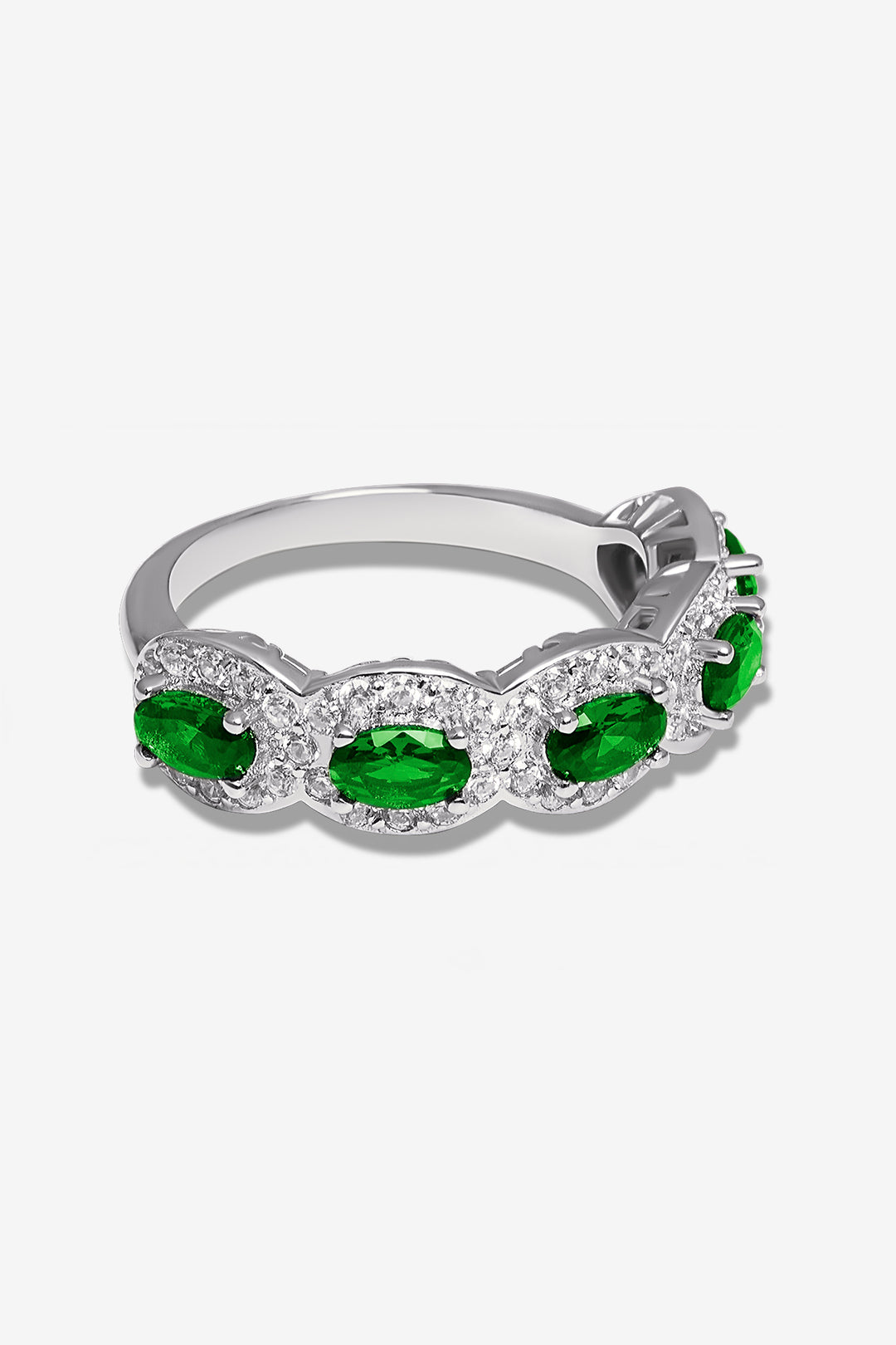 Green Gem Dazzle Slim Ring