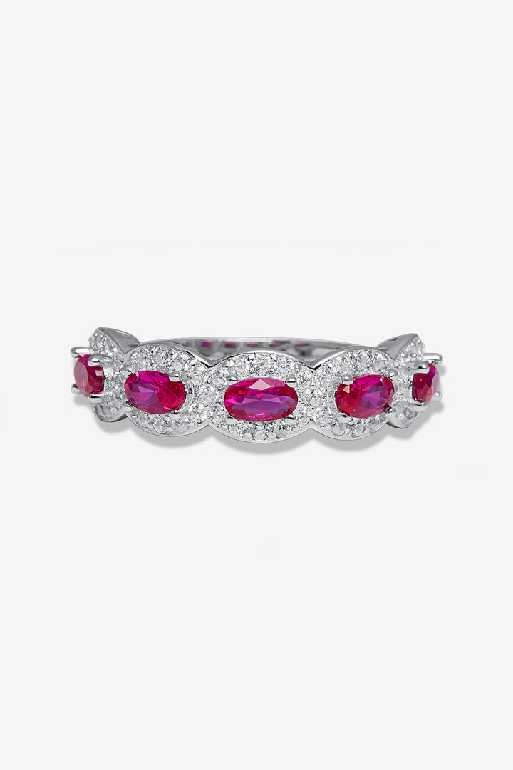 Red Gem Dazzle Slim Ring