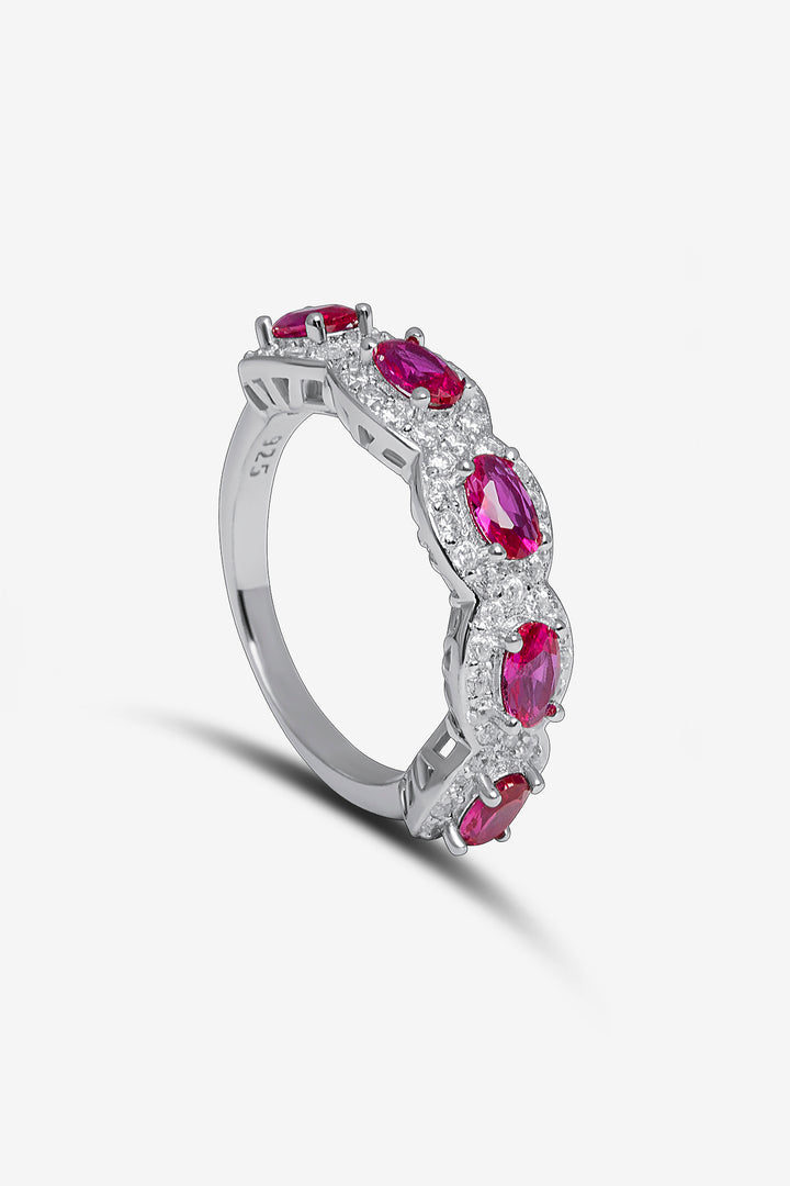 Red Gem Dazzle Slim Ring