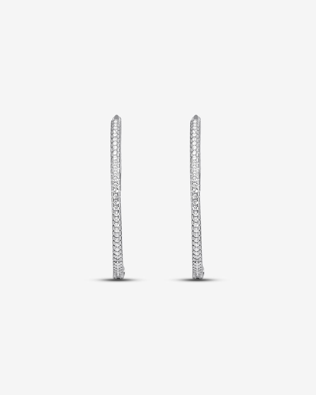 Silver Tennis Hoop Earrings