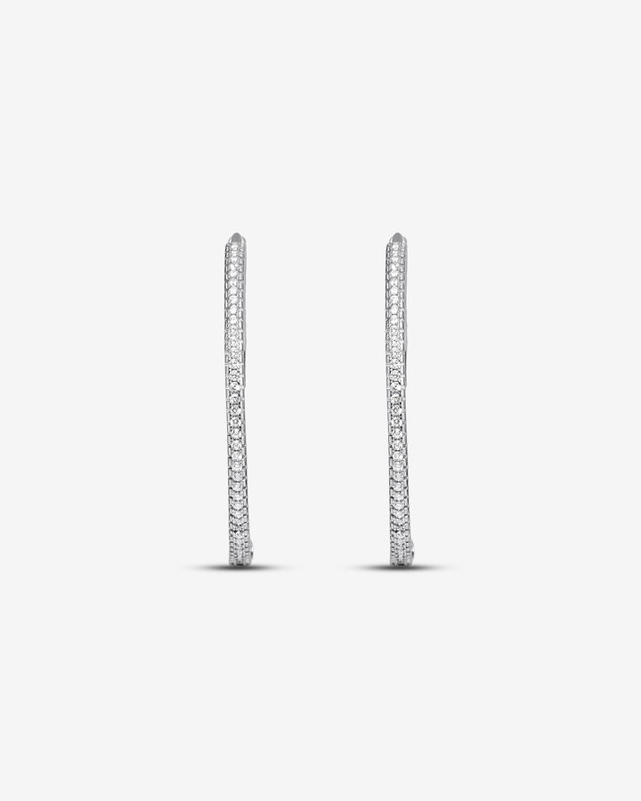 Silver Tennis Hoop Earrings
